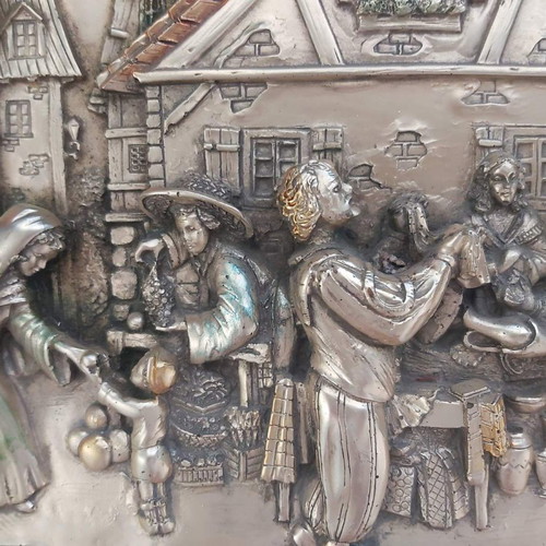 Sielektikos embossed painting used, antique 33x24 cm