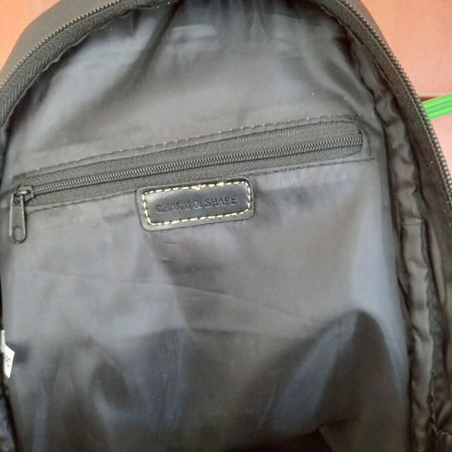 Charm & SHAPE backpack bag used, faux leather, black and brown