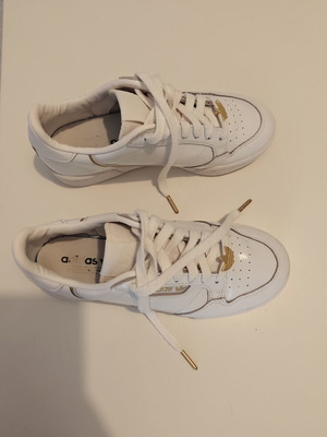 Adidas Continental white sneakers like new with gold details