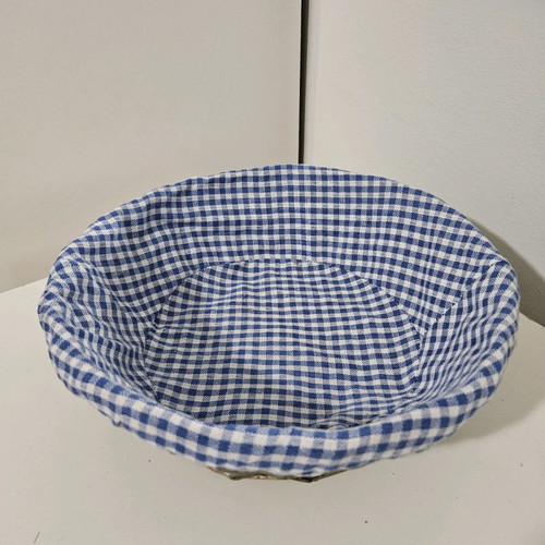 Wicker basket with fabric cover used
