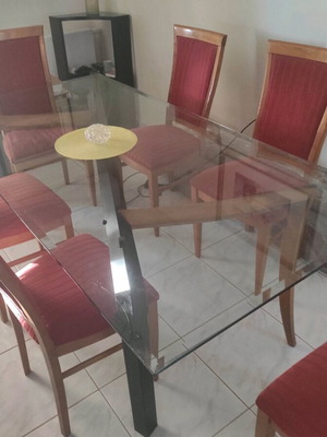 Glass table used