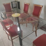 Glass table used