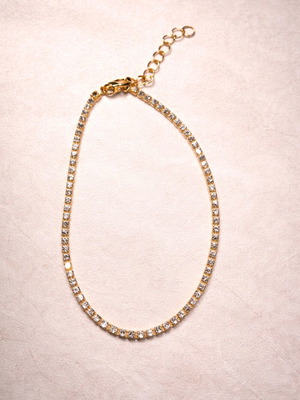 Thin gold bracelet with rhinestones new, elegant & minimal
