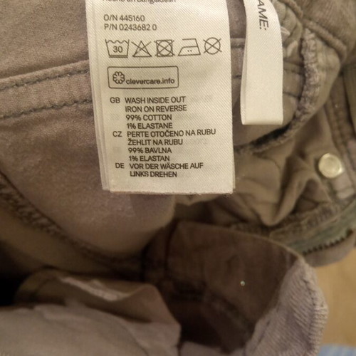 Girls' corduroy pants 3-4 years gray like new with silver thread