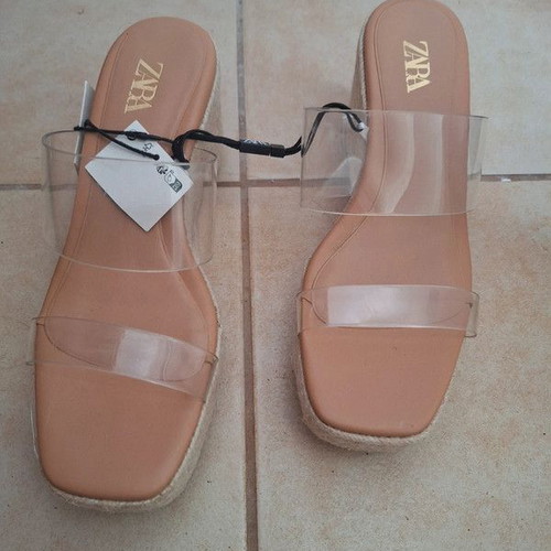 Zara clear platform sandals new with tags, size 37, beige