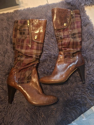 MANSAS LEA FOSKATI leather vintage Italian boots like new, brown, size 39