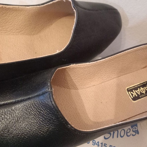 Moccasins size 39, black leather, anatomical shoes
