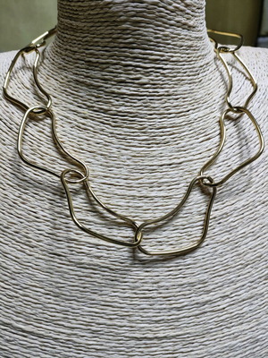 Steel necklace new, gold-colored