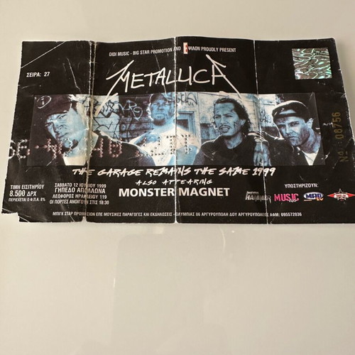 Metallica collectible ticket 1999 like new