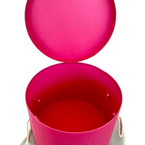 Large fuchsia storage box like new