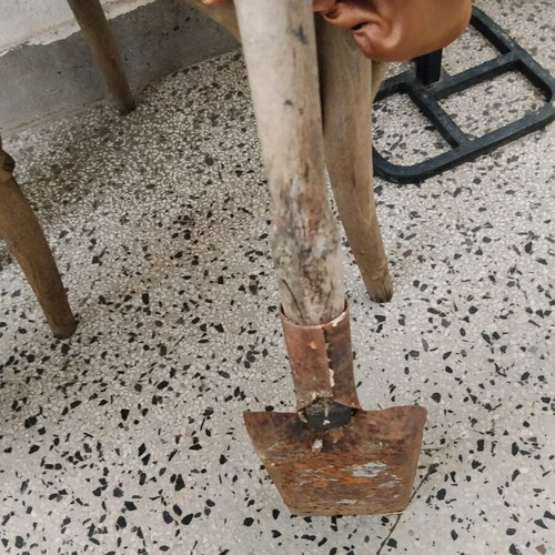 Retro metal shovel (sovat) for coal and ash