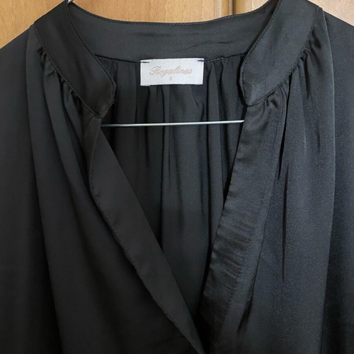 Regalinas satin short-sleeve shirt new, black, size S