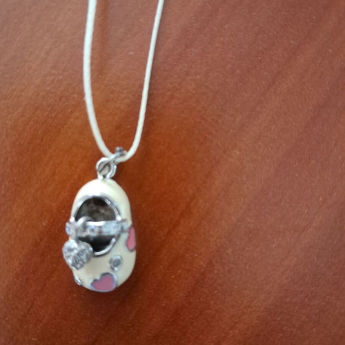 Silver children's shoe necklace