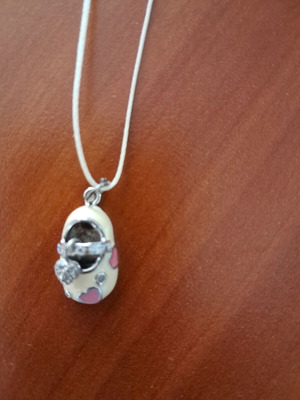 Silver children's shoe necklace