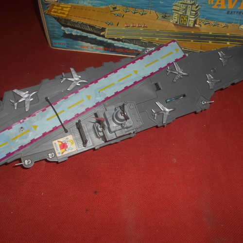 Mister P Mitroplast Averof battery-operated aircraft carrier toy 1970
