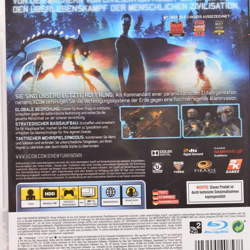 X-Com Enemy Unknown Playstation 3 like new