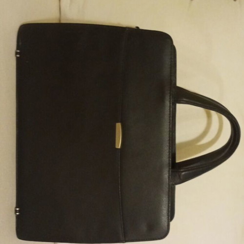 Delsey leather briefcase vintage, used, black