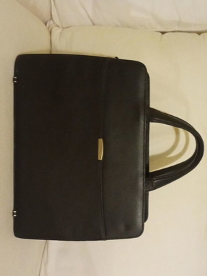 Delsey leather briefcase vintage, used, black