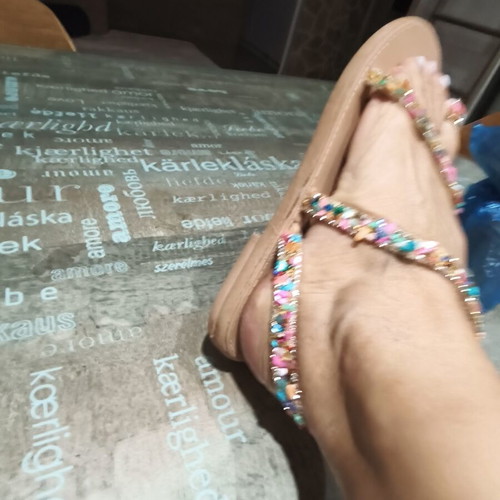 Handmade sandals like new with colorful beads and unique lacing