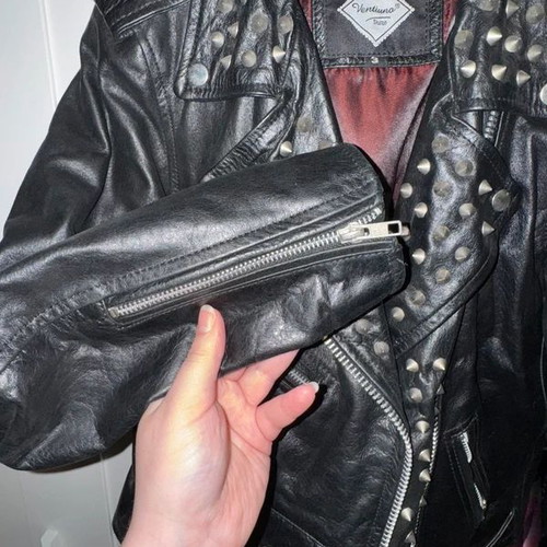 Ventiuno Skins leather biker jacket size 3
