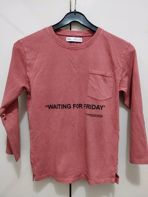 Zara children's long-sleeve shirt like new, size 128 cm, salmon color