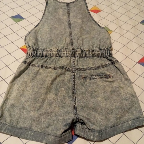 S.Oliver Vintage-Vibe Acid Wash Denim Short Overalls like new, blue