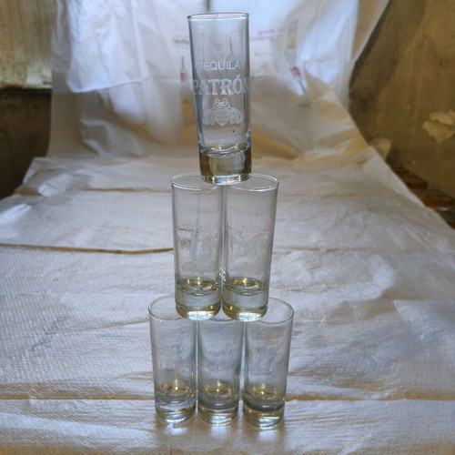 Patrón Tequila Shooter Glasses set of 6 vintage