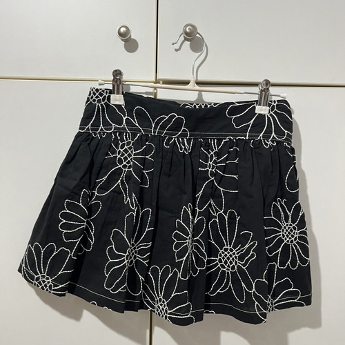 Zara black set with white floral embroidery
