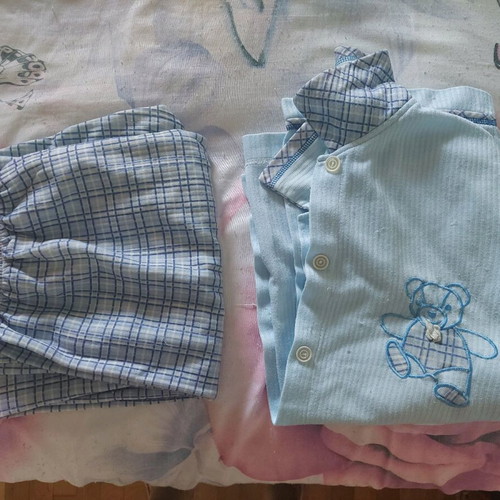 Blue pajamas set used, size S, turquoise