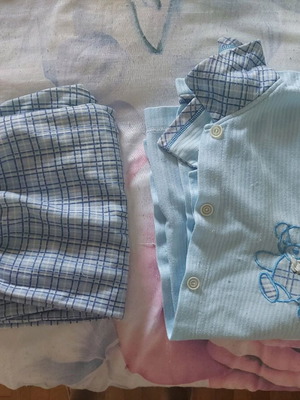 Blue pajamas set used, size S, turquoise