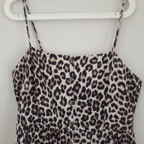 Linen midi leopard dress H&M new, size 44