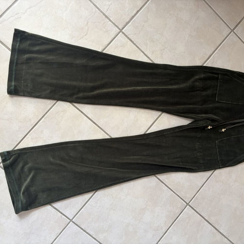 SugarFree women's velour pants, green, size S