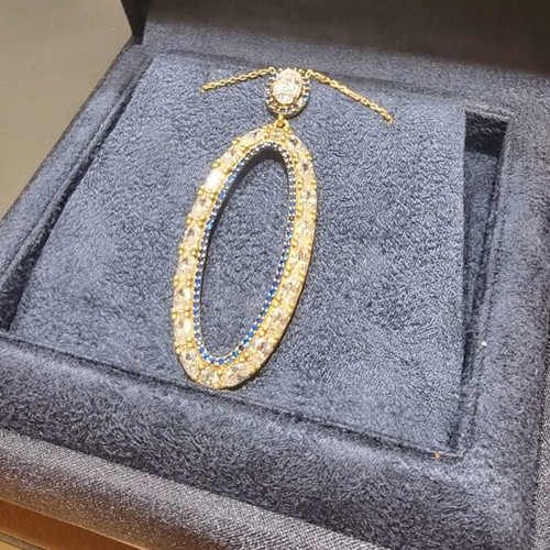 Silver 925 necklace with 24k yellow gold plating and zircon stones