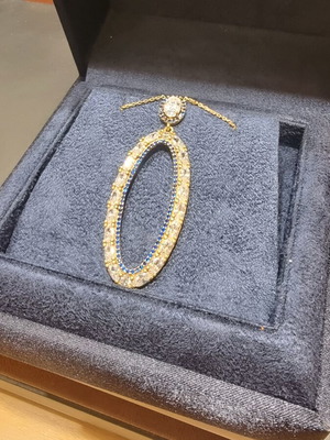 Silver 925 necklace with 24k yellow gold plating and zircon stones