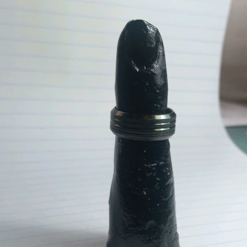 Handmade ring holder new, plaster with black acrylic paint