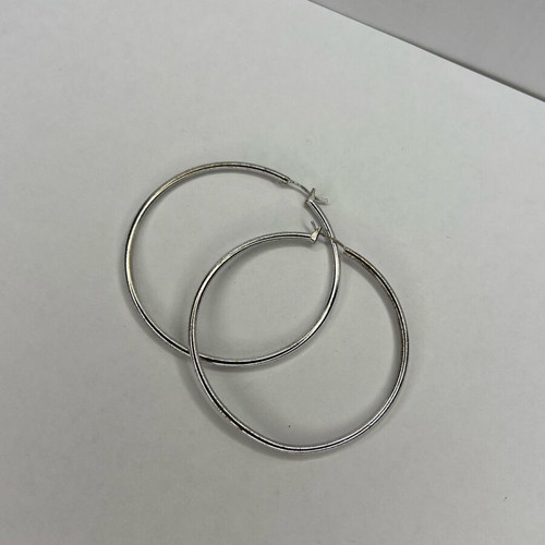 Hoop earrings used, silver with weathering marks