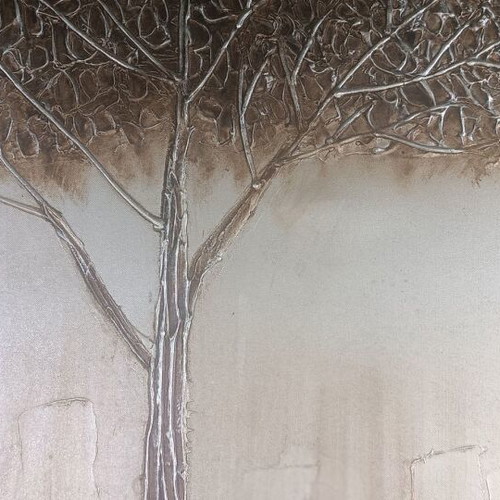 Canvas painting with tree theme used