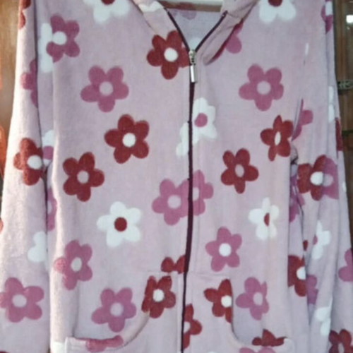 Fleece robe new, pink, size L