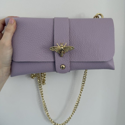 Leather shoulder bag Made In Italia new, purple