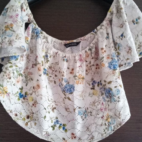 Zara floral crop top like new, multicolor, size S
