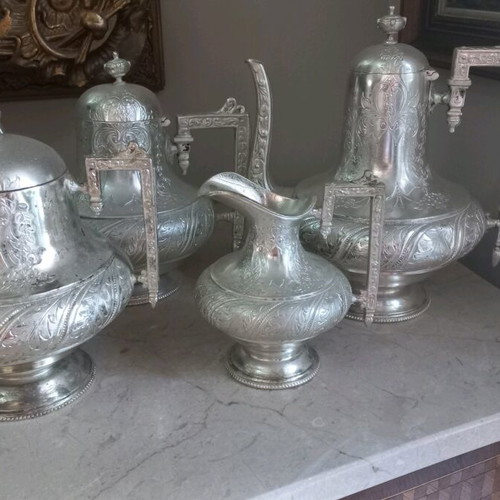 French silver-plated coffee tea set Armand Frenais used