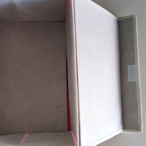Set of 2 New Fabric Storage Boxes Fuchsia Polka Dot with Bow and Lace 25x15x19