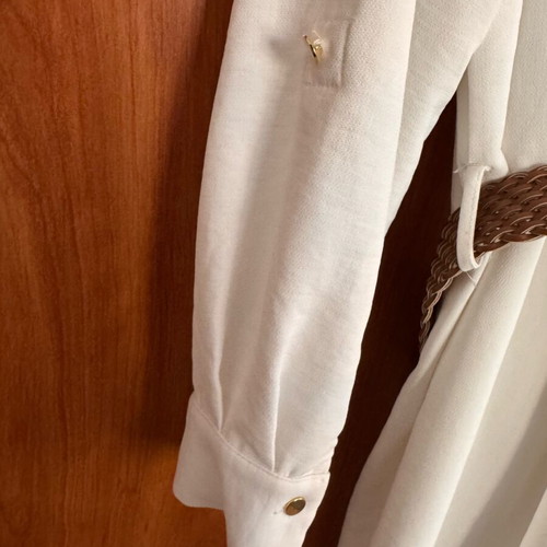 ZARA white midi dress XL like new with belt