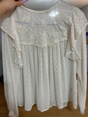 Zara semi-transparent blouse new with embroidery size M