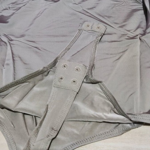 Mango bodysuit Small sleeveless with cowl neck grey new