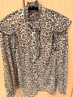 Zara tiger print shirt like new, size L, beige and brown