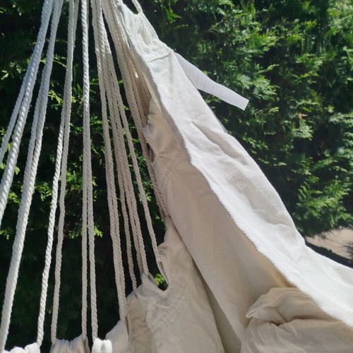 Ohuhu hammock swing XL, new, cotton fabric, with cushions and hanging kit