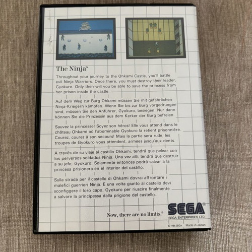 The Ninja Sega Master System game, complete