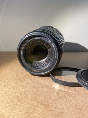 Canon EF-S 55-250mm f/4-5.6 IS lens like new with Hoya filter