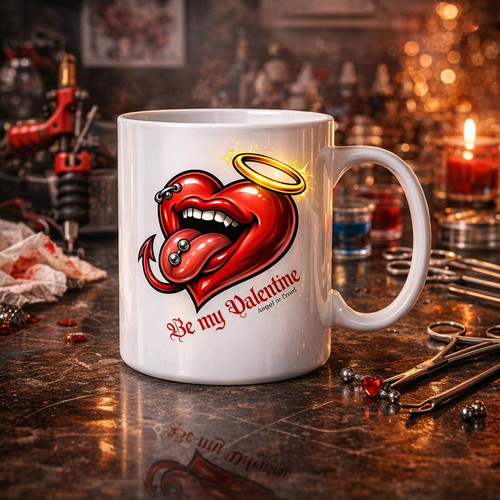 Be My Valentine – Angel or Devil Mug made to order